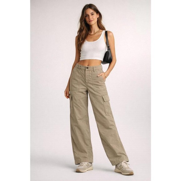 Forever 21 Pants - Forever 21 Cargo‎ Pants Utility Cotton Khaki Medium Y2K Streetwear